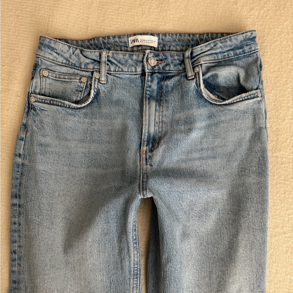 Zara Light Wash Straight Leg Jeans